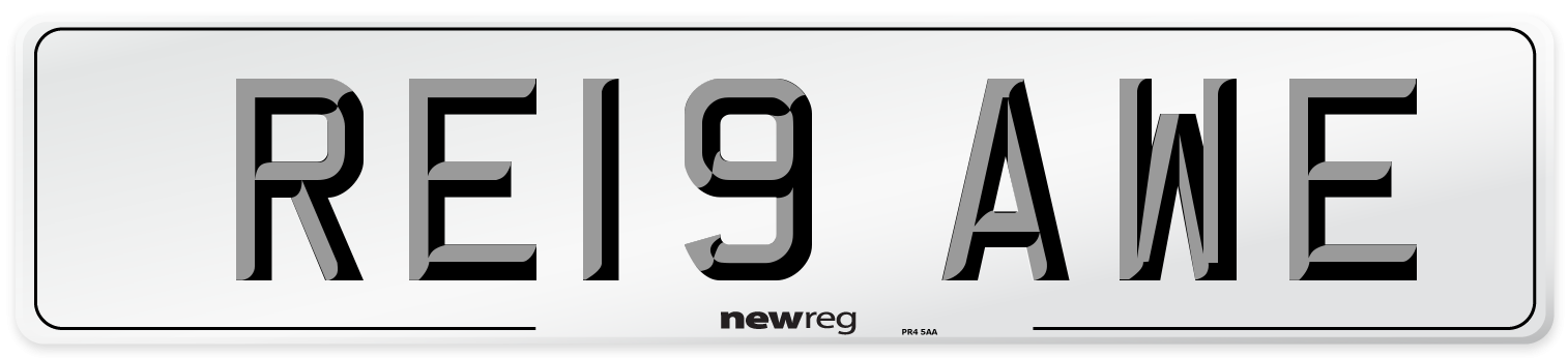 RE19 AWE Number Plate from New Reg